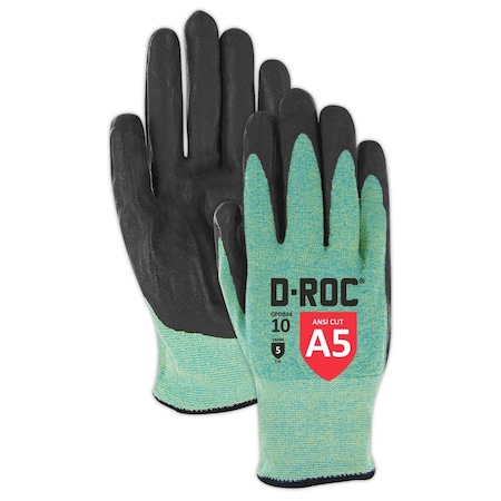 D-Roc Gpd844 Ultra-Lt Wt Micro-Foam Nitrile Palm Coated Work Gloves,5
